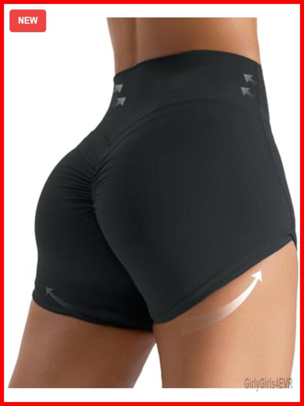 High Waist Scrunch Butt Biker Shorts 3 Inch No Front Seam Workout Gym Shorts